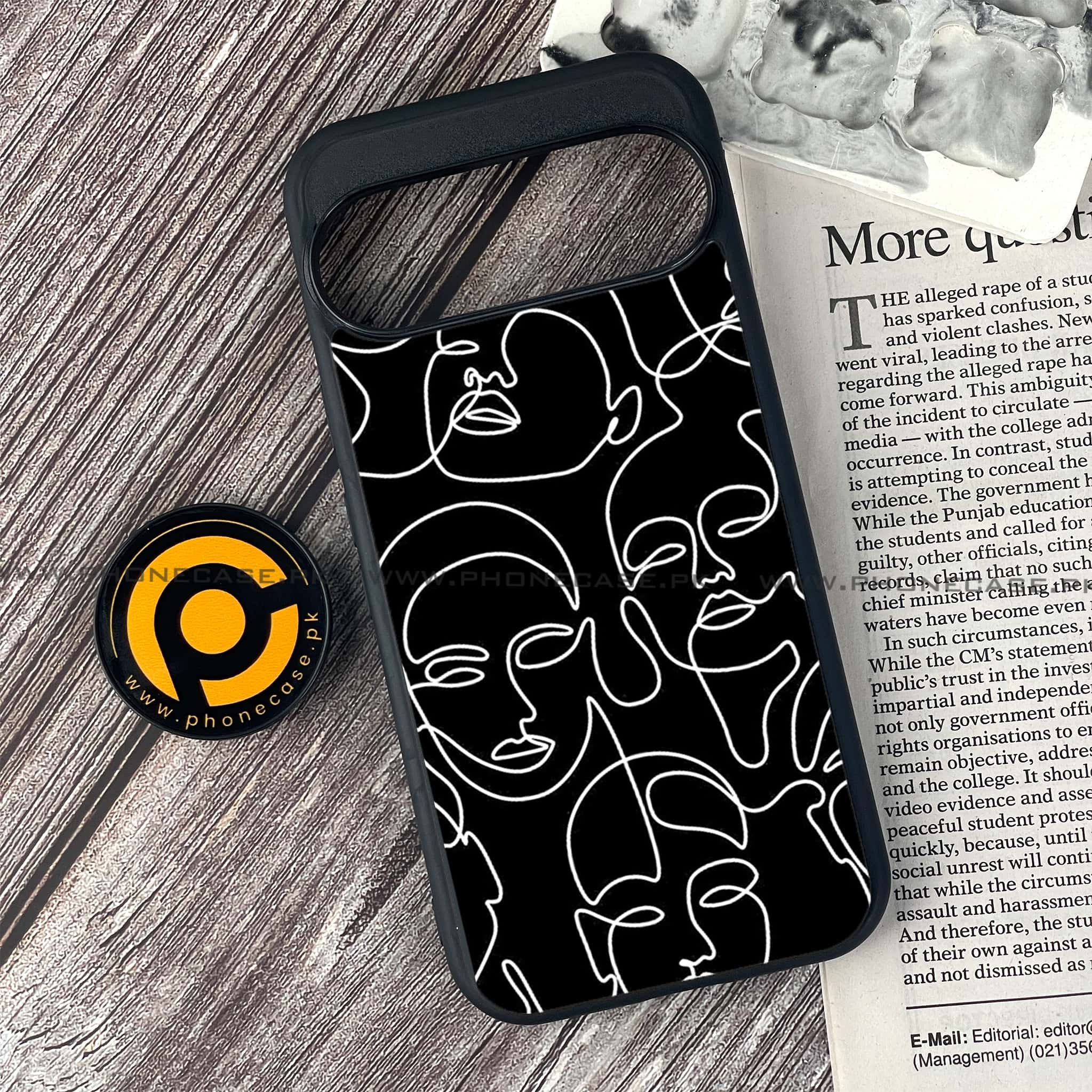 Google Pixel 9 - Girls Line Art Series - Premium Printed Glass soft Bumper shock Proof Case