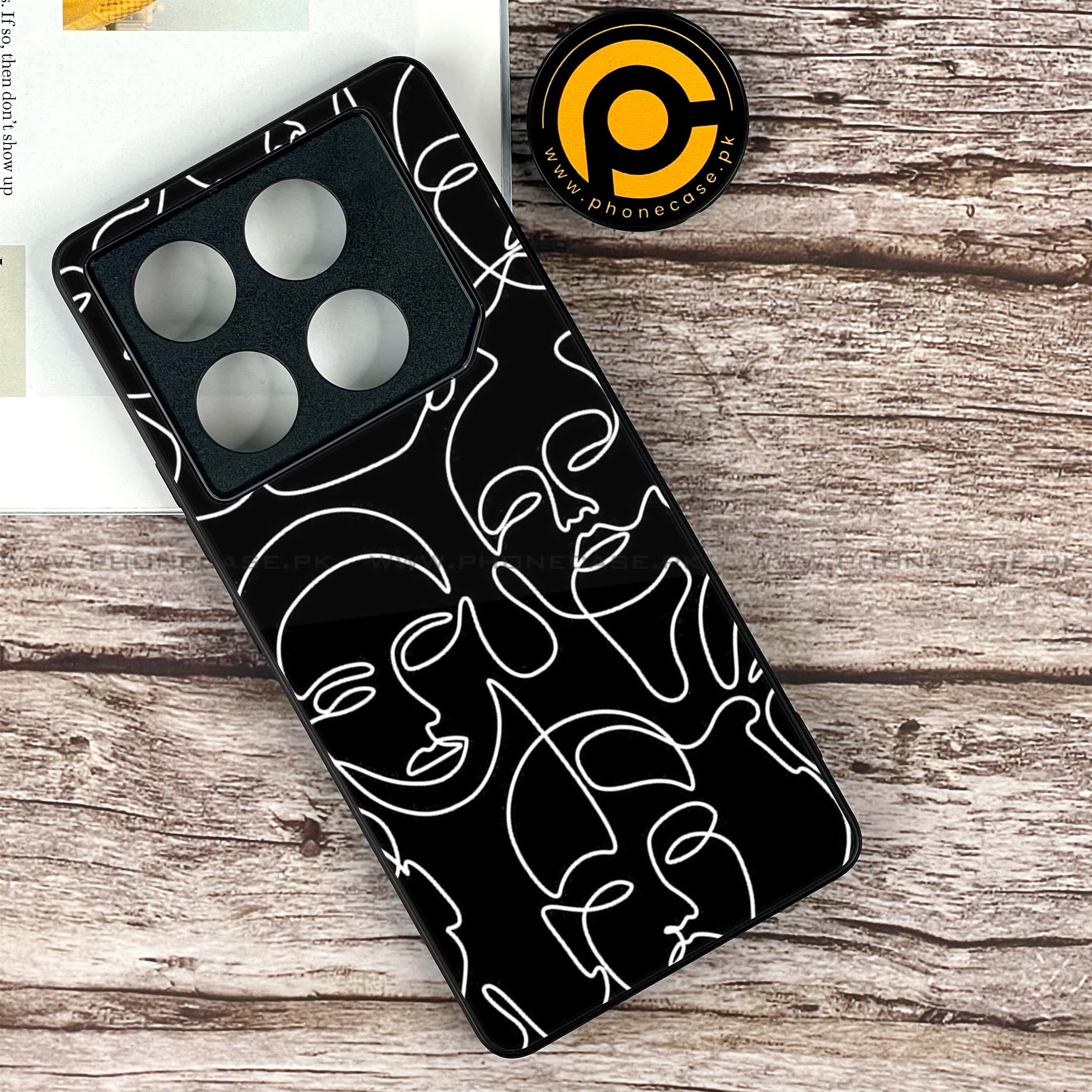 Infinix GT 20 Pro - Girls Line Art Series - Premium Printed Glass soft Bumper shock Proof Case