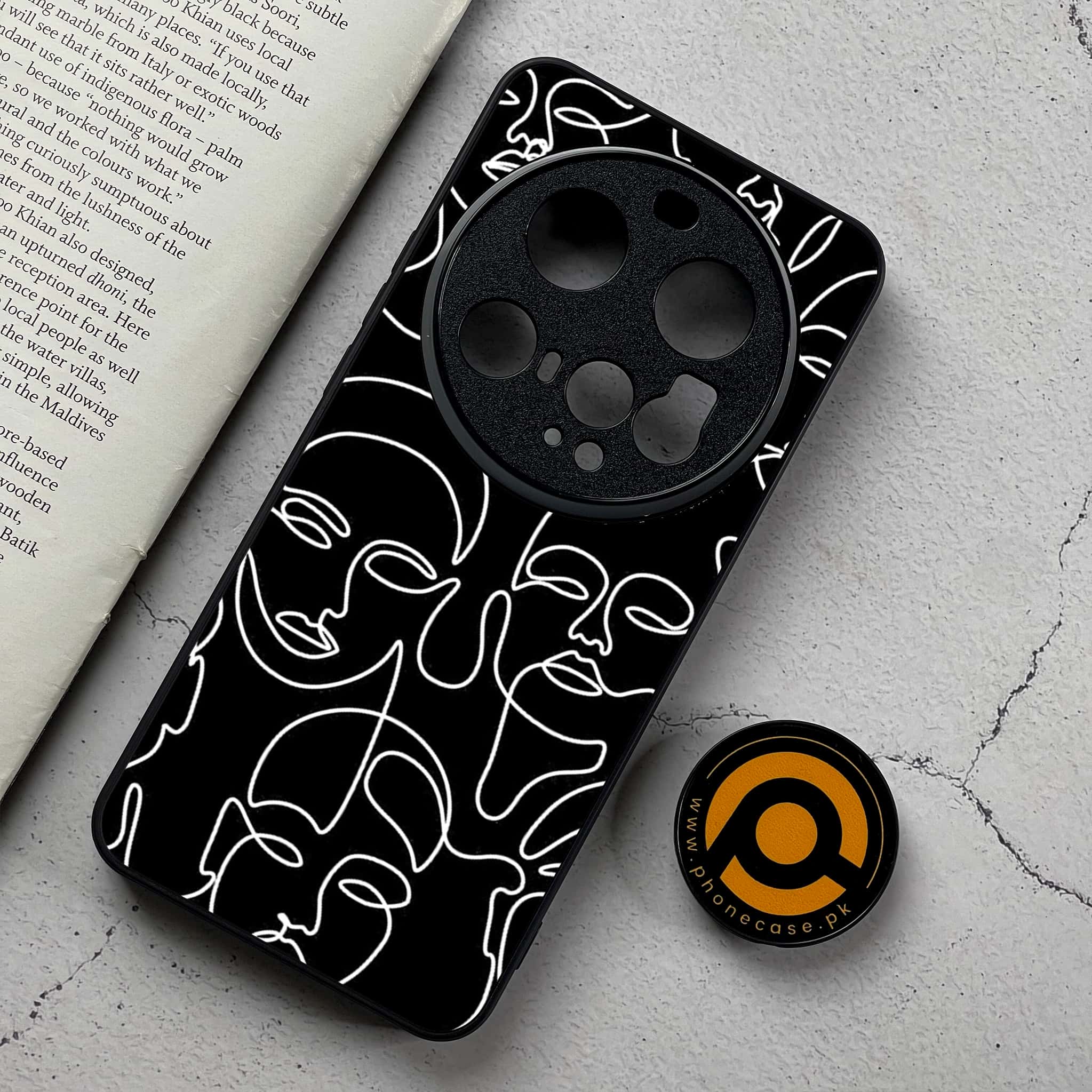 Xiaomi 15 Ultra - Girls Line Art Series - Premium Metal Printed Soft Bumper Shockproof Case
