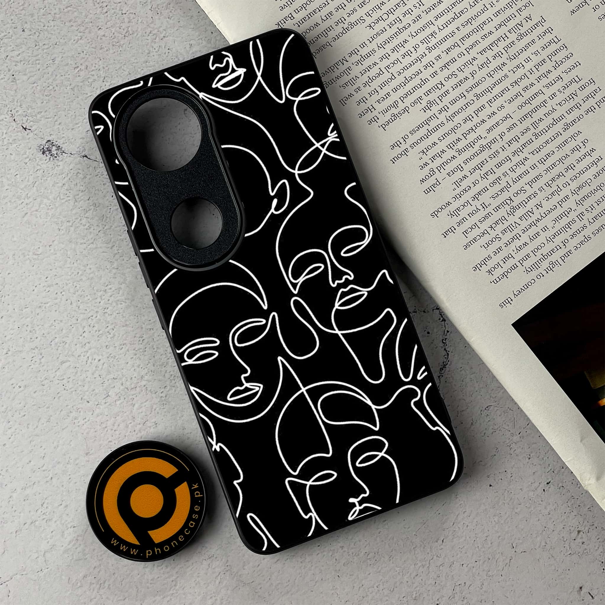 Vivo V50 - Girls Line Art Series - Premium Metal Printed Soft Bumper Shockproof Case