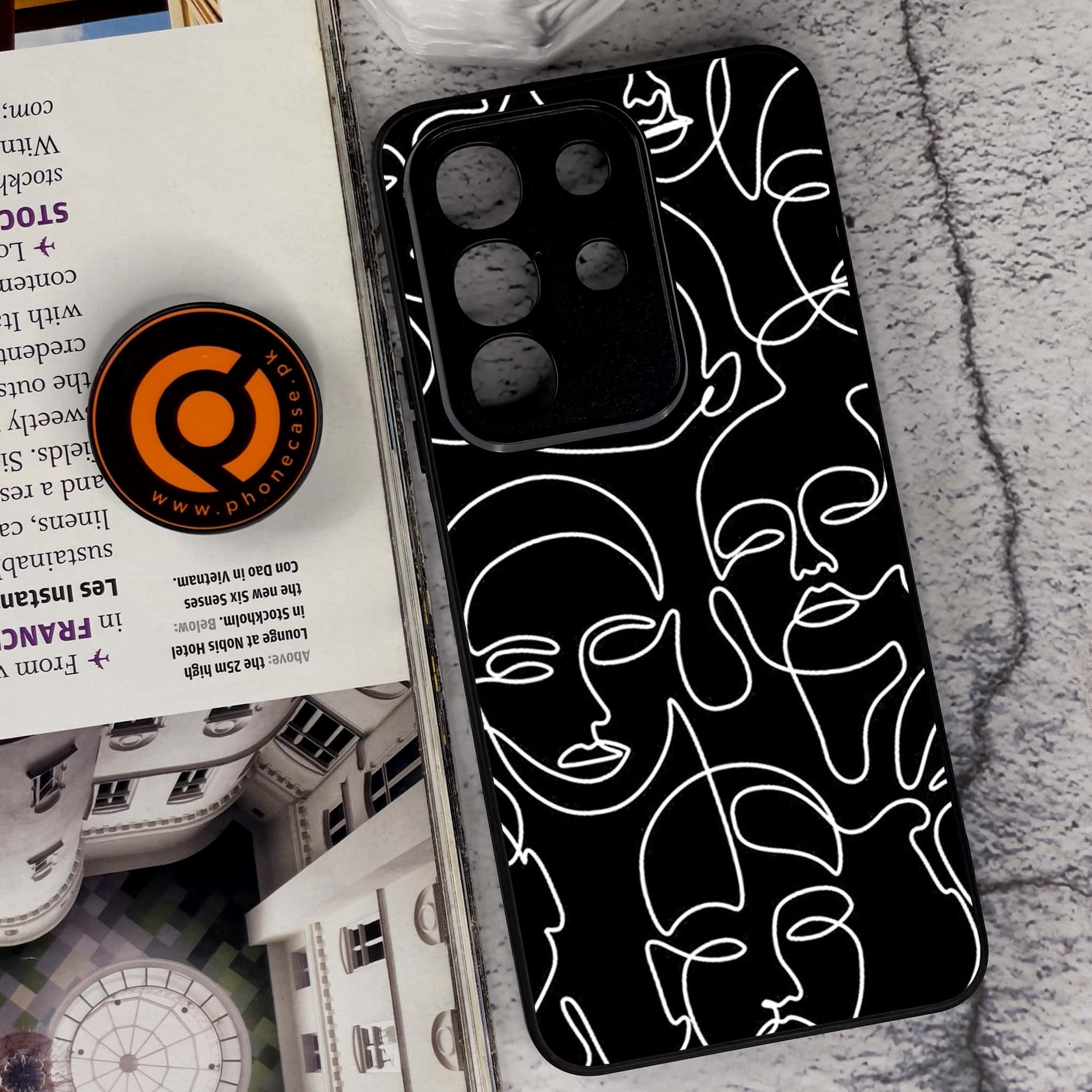 Vivo Y29 4G - Girls Line Art Series - Premium Metal Printed soft Bumper Shock Proof Case