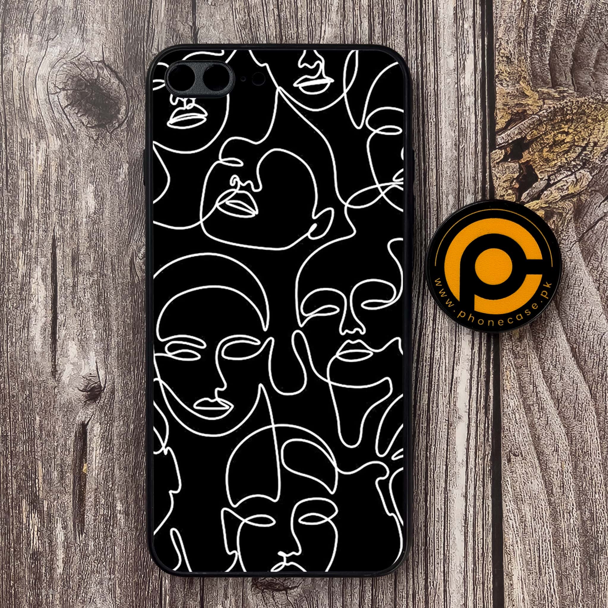 iPhone 7 Plus  - Girl Line Art Series - Premium Metal Printed soft Bumper shock Proof Case