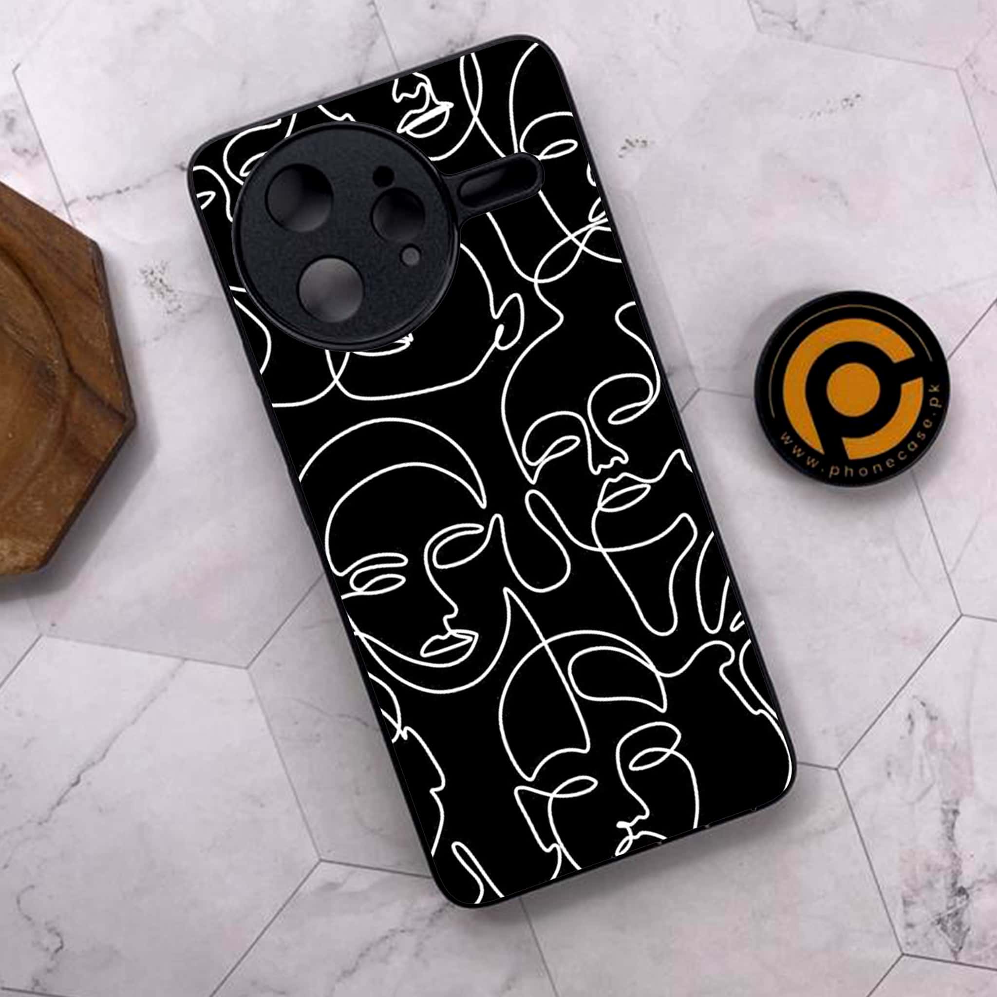 Xiaomi Poco F7 Ultra 5G - Girls Line Art Series - Premium Metal Printed soft Bumper shock Proof Case