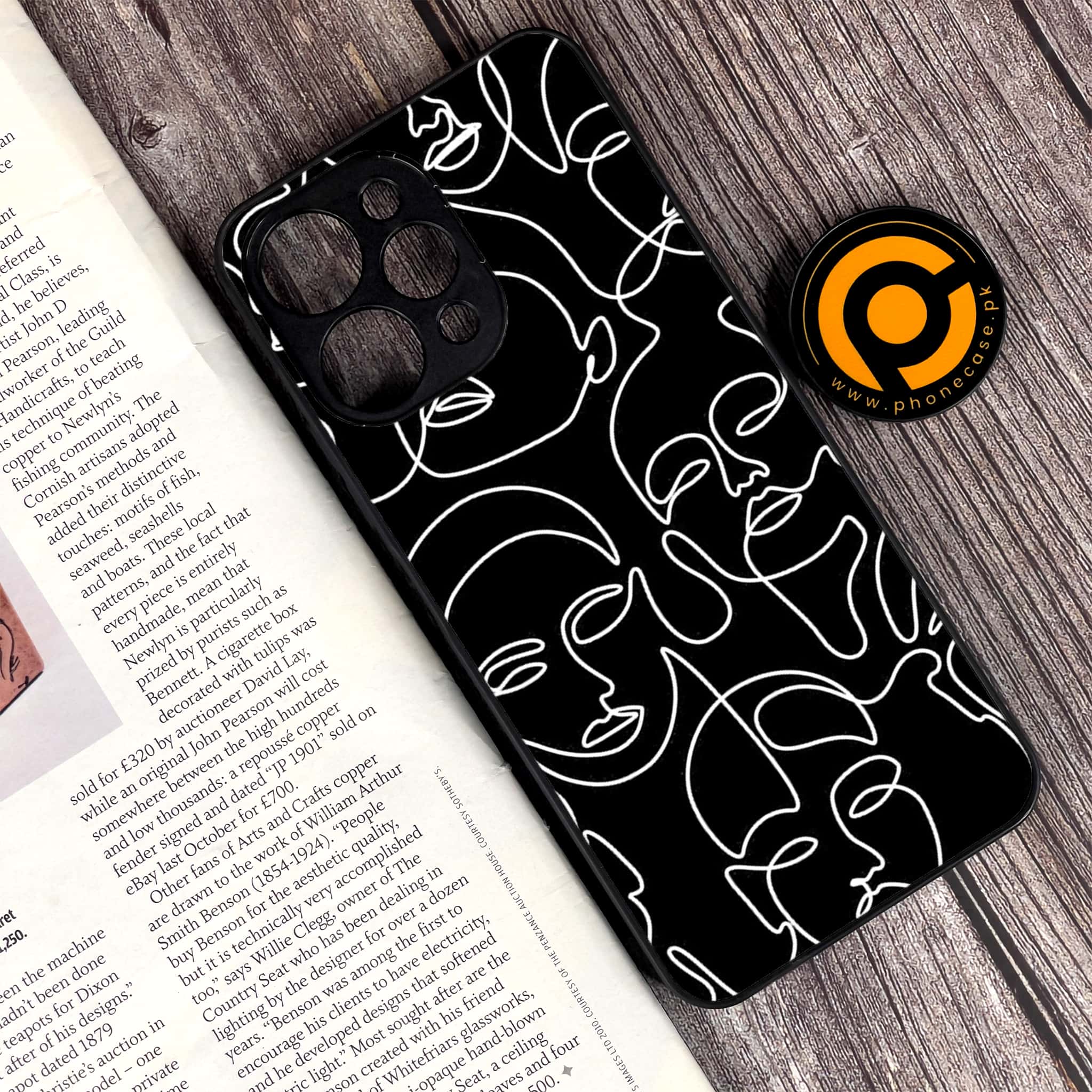 Xiaomi Redmi 12 - Girls Line Art Series - Premium Printed Glass soft Bumper shock Proof Case