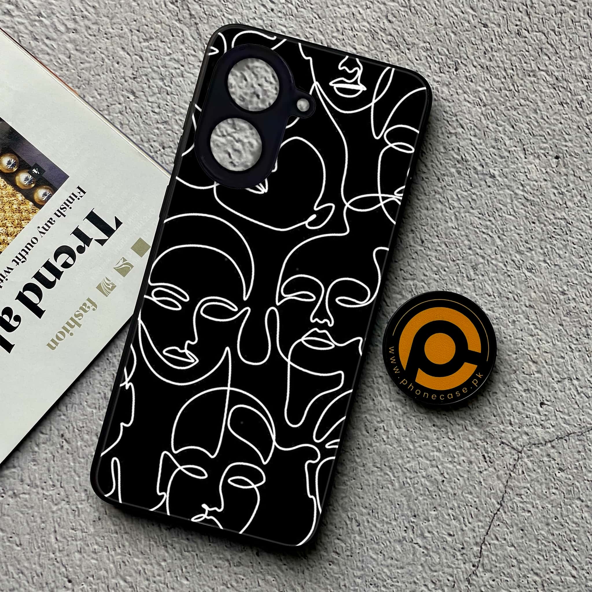 Xiaomi Redmi A5 - Girls Line Art Series - Premium Metal Printed soft Bumper shock Proof Case