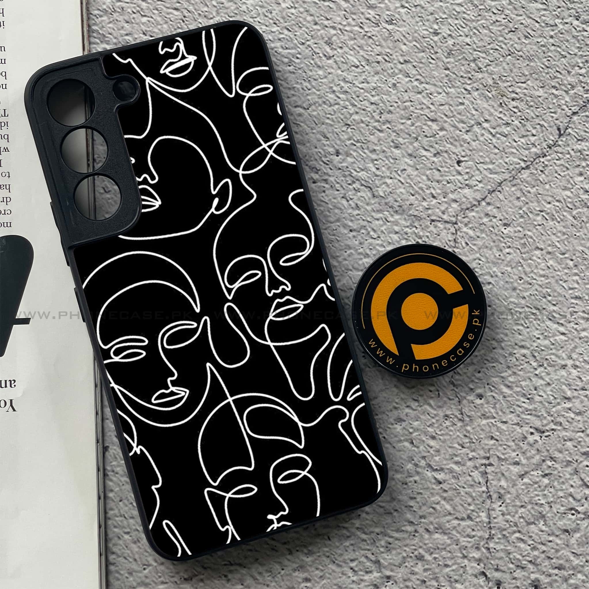 Samsung Galaxy S22 - Girls Line Art Series - Premium Metal Printed soft Bumper shock Proof Case