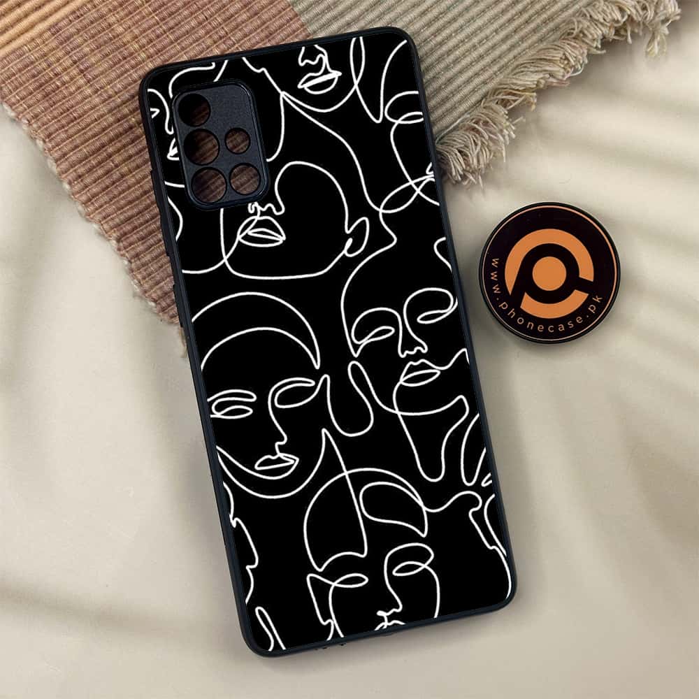 Samsung Galaxy A71 -  Girl Line Art Series - Premium Metal Printed soft Bumper shock Proof Case