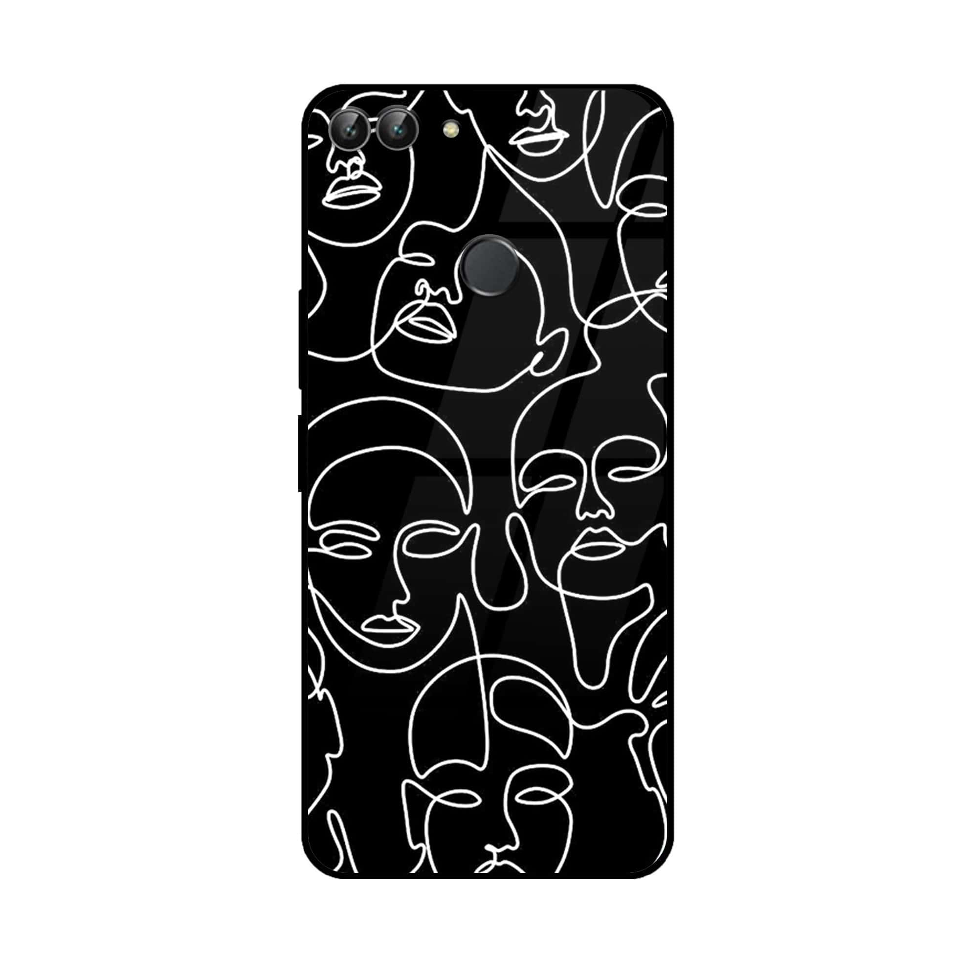 Huawei P Smart - Girls Line Art Series - Premium Printed Glass soft Bumper shock Proof Case