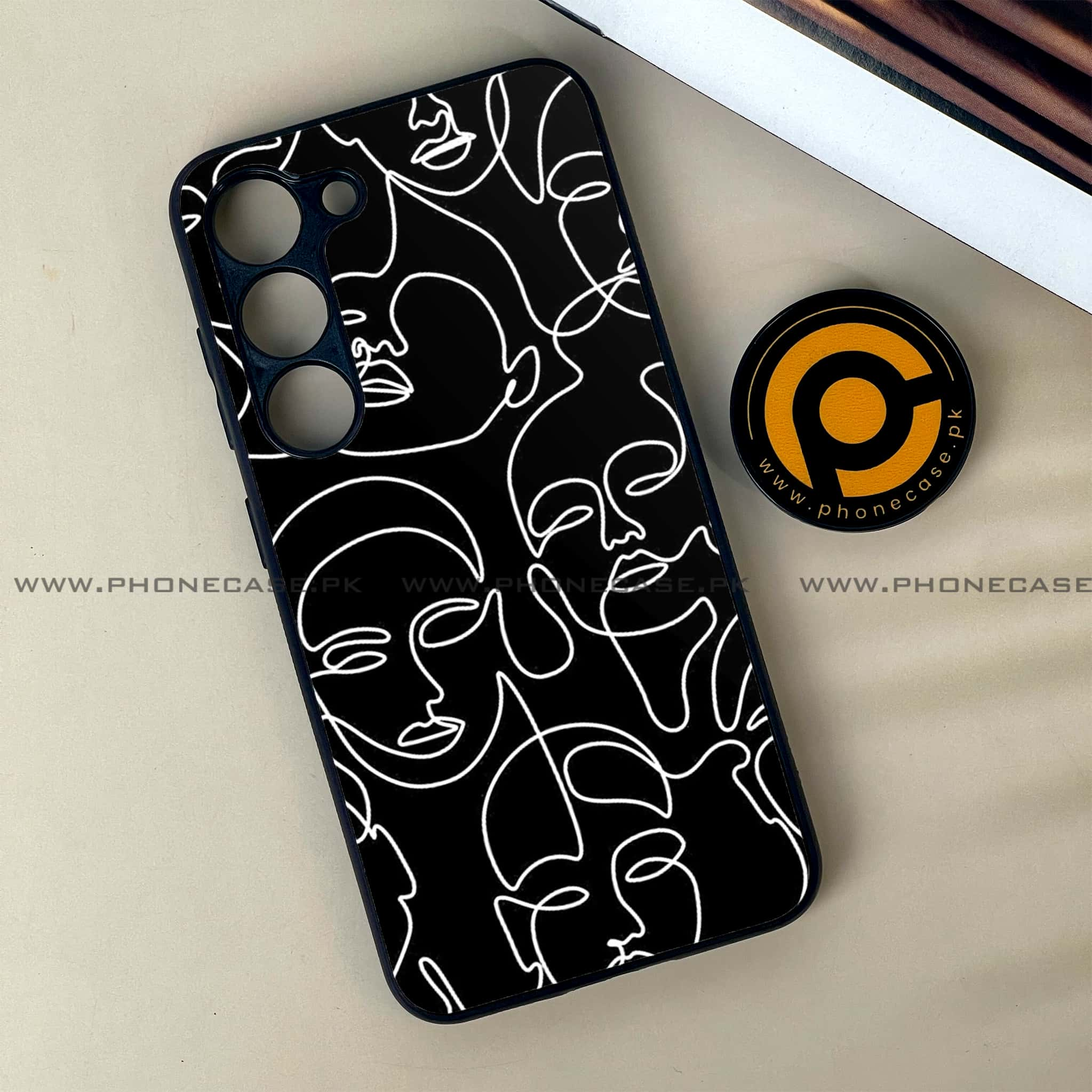 Samsung Galaxy S23 - Girls Line Art Series - Premium Printed Glass soft Bumper shock Proof Case