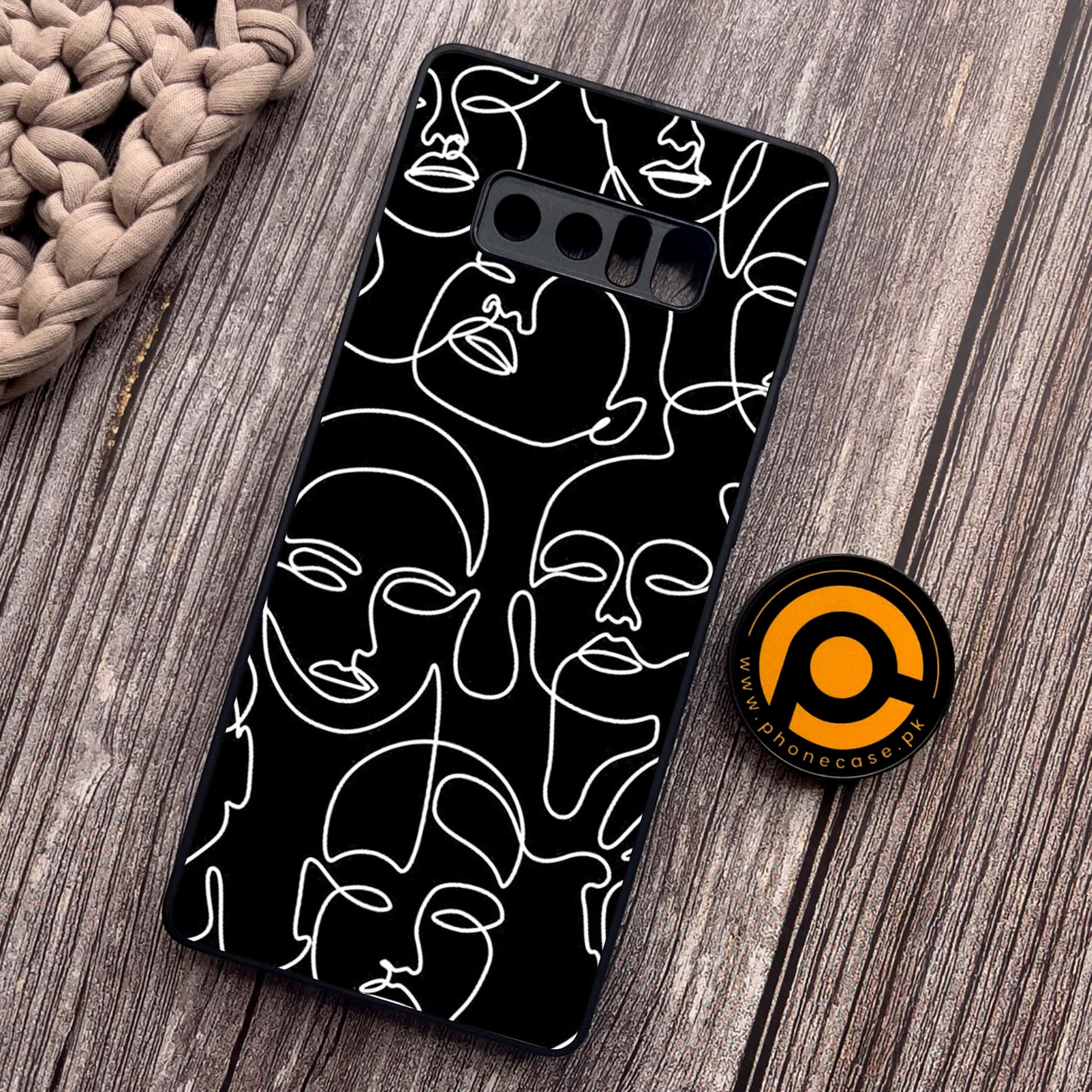 Samsung Galaxy Note 8 Girl line Art  Series Premium Metal Printed soft Bumper shock Proof Case