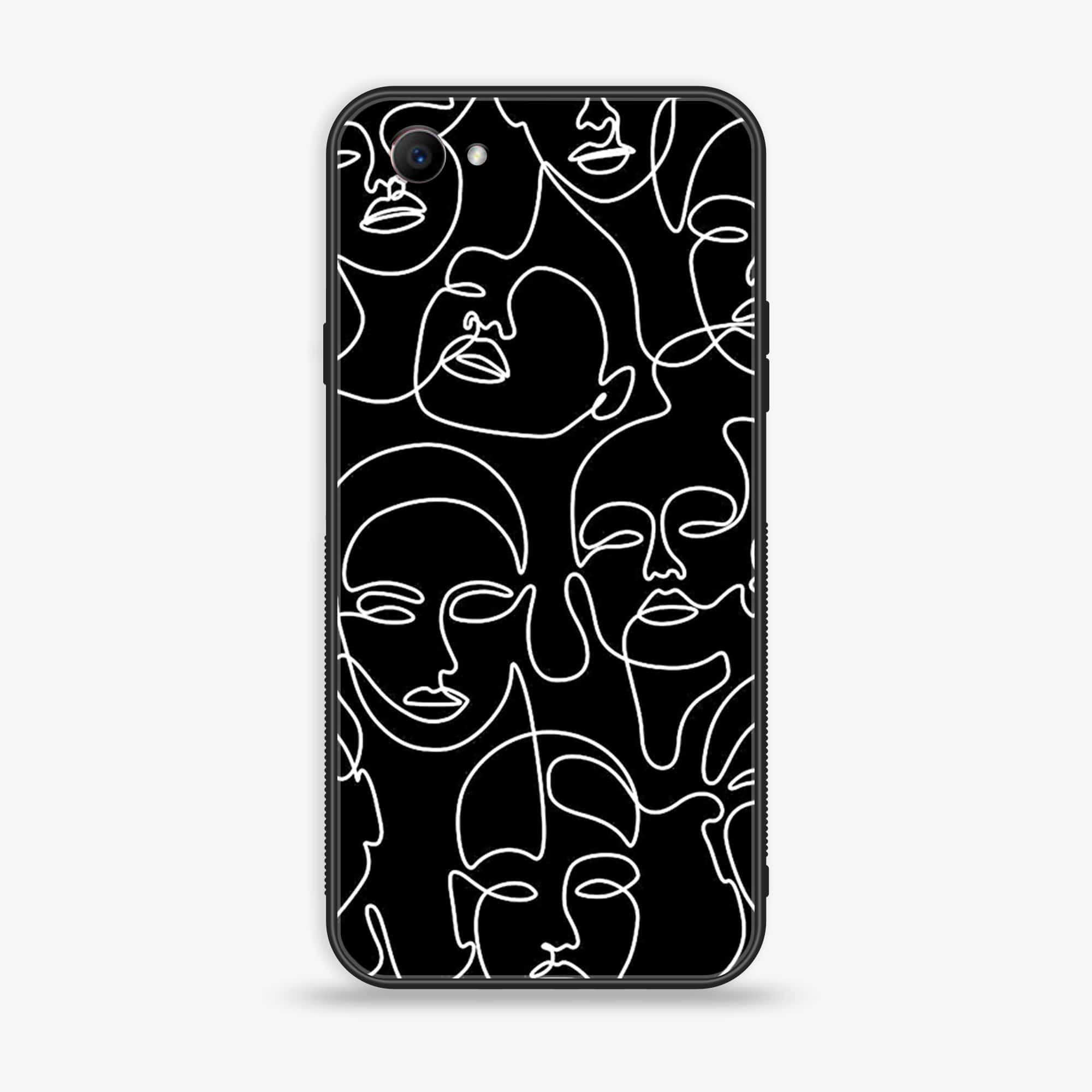 Oppo F7 Youth - Girls Line Art Series - Premium Printed Glass soft Bumper shock Proof Case