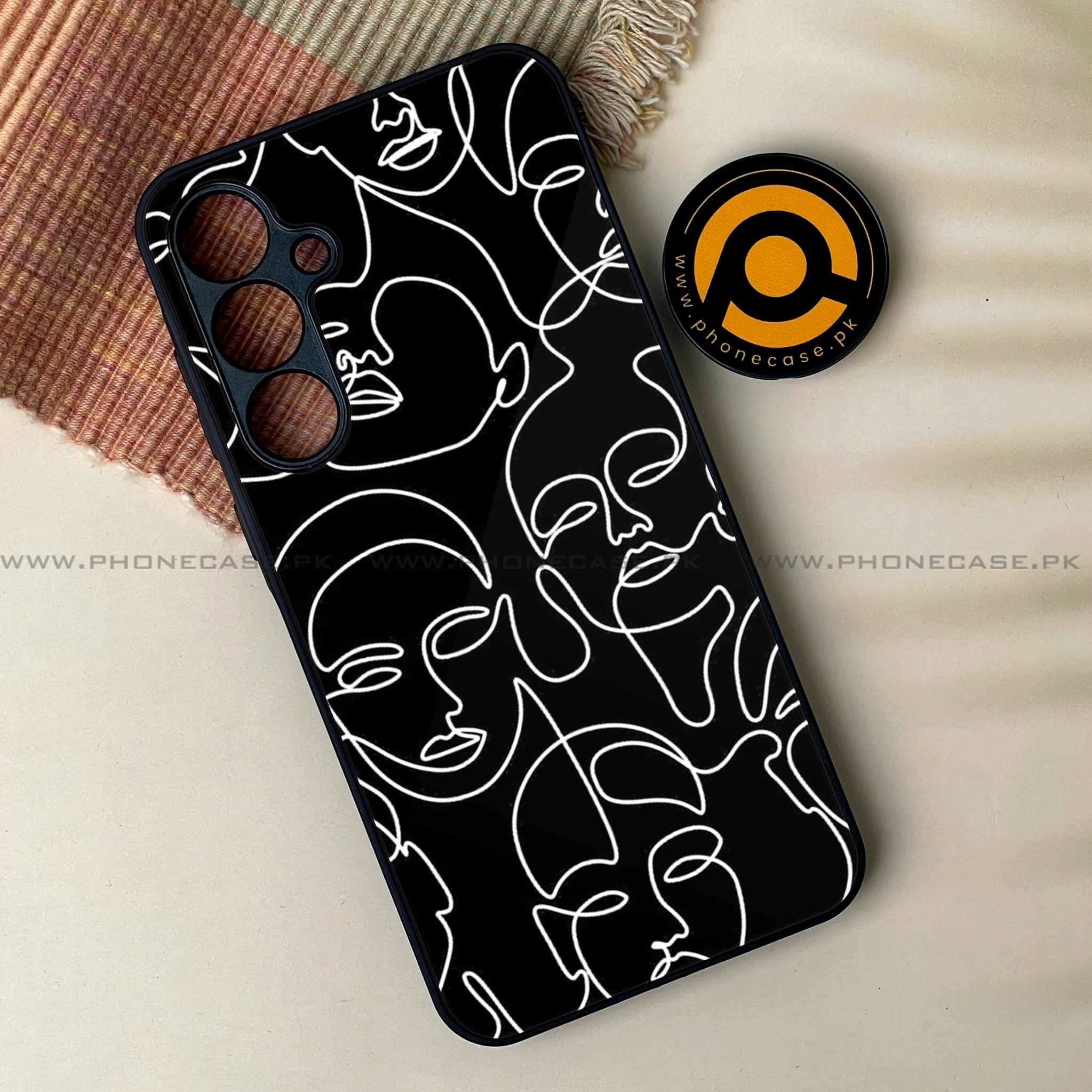Samsung Galaxy A54 - Girls Line Art Series - Premium Printed Glass soft Bumper shock Proof Case