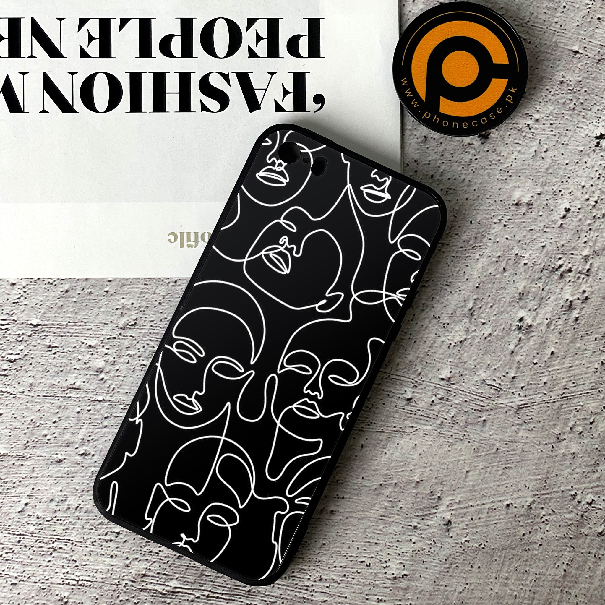 iPhone 5/5c/5s - Girls Line Art Series - Premium Printed Glass soft Bumper shock Proof Case