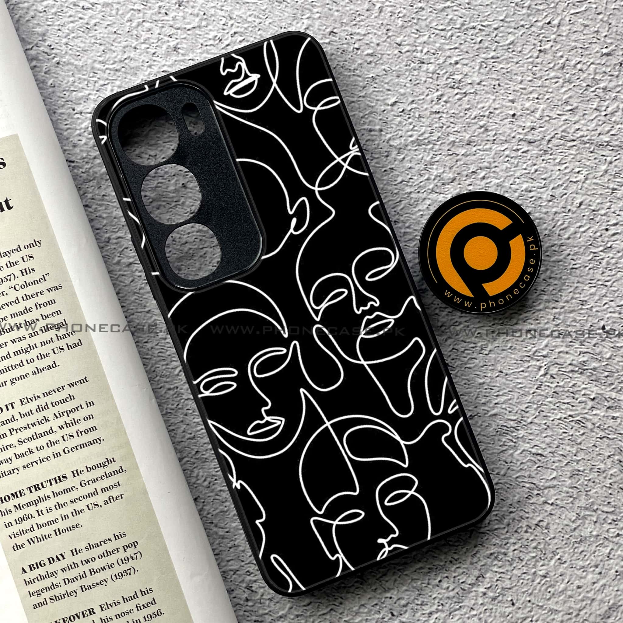 Vivo Y19s Pro - Girls Line Art Series - Premium Metal Printed soft Bumper shock Proof Case