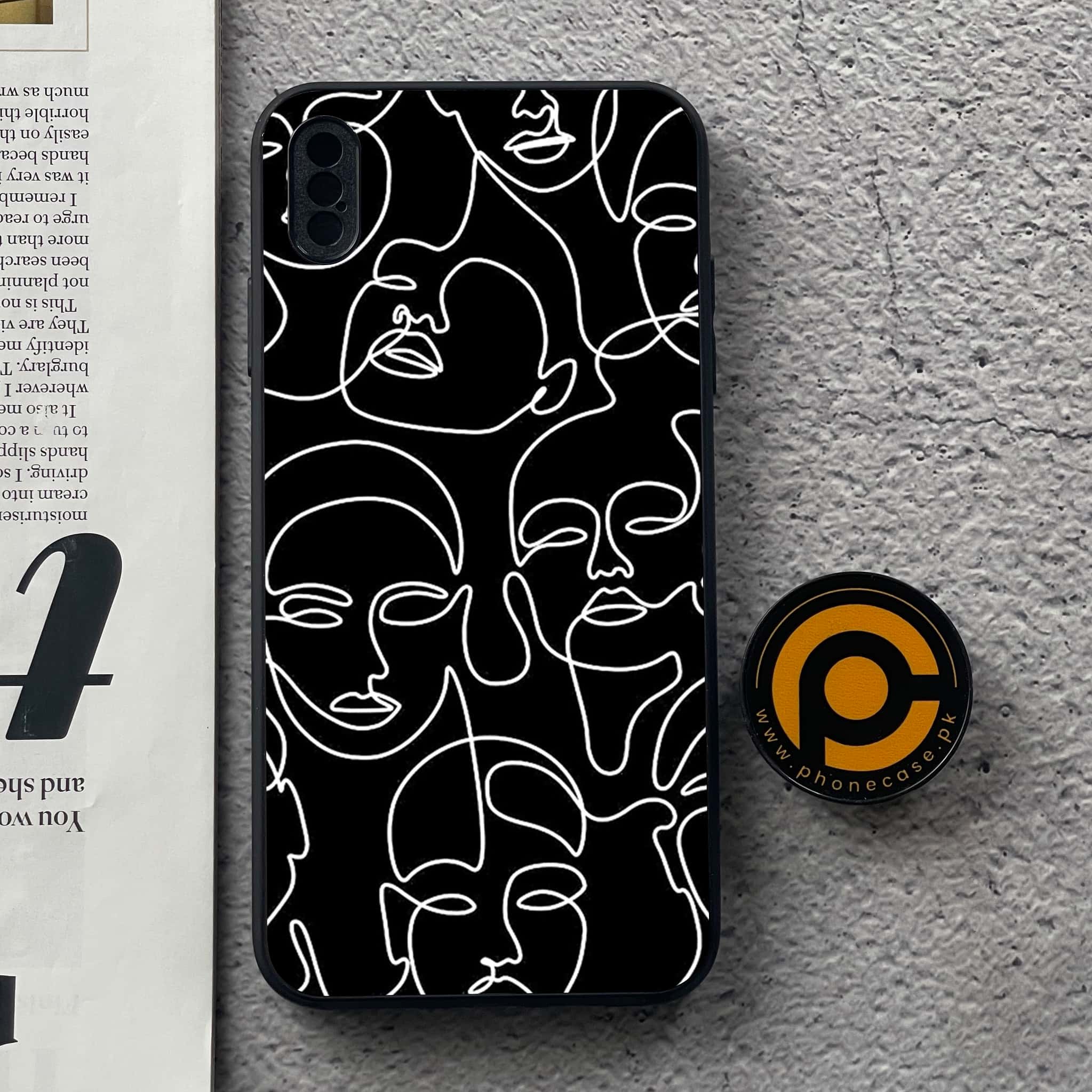iPhone XS Max - Girls Line Art - Premium Metal Printed soft Bumper shock Proof Case