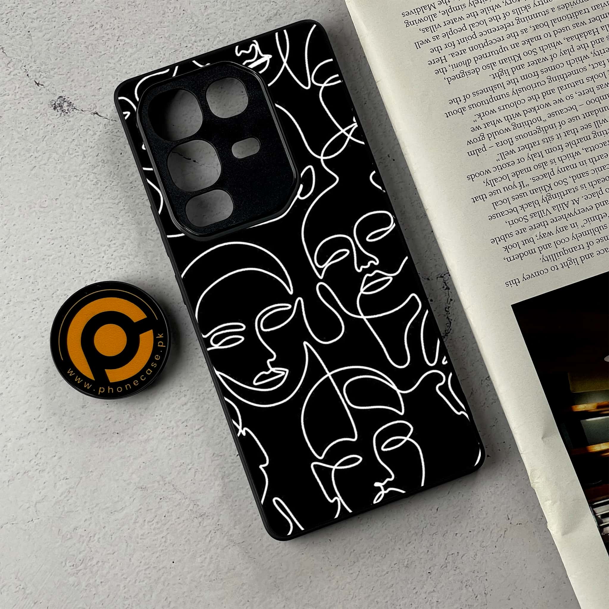 Infinix Note 50 - Girls Line Art Series - Premium Metal Printed Soft Bumper Shockproof Case