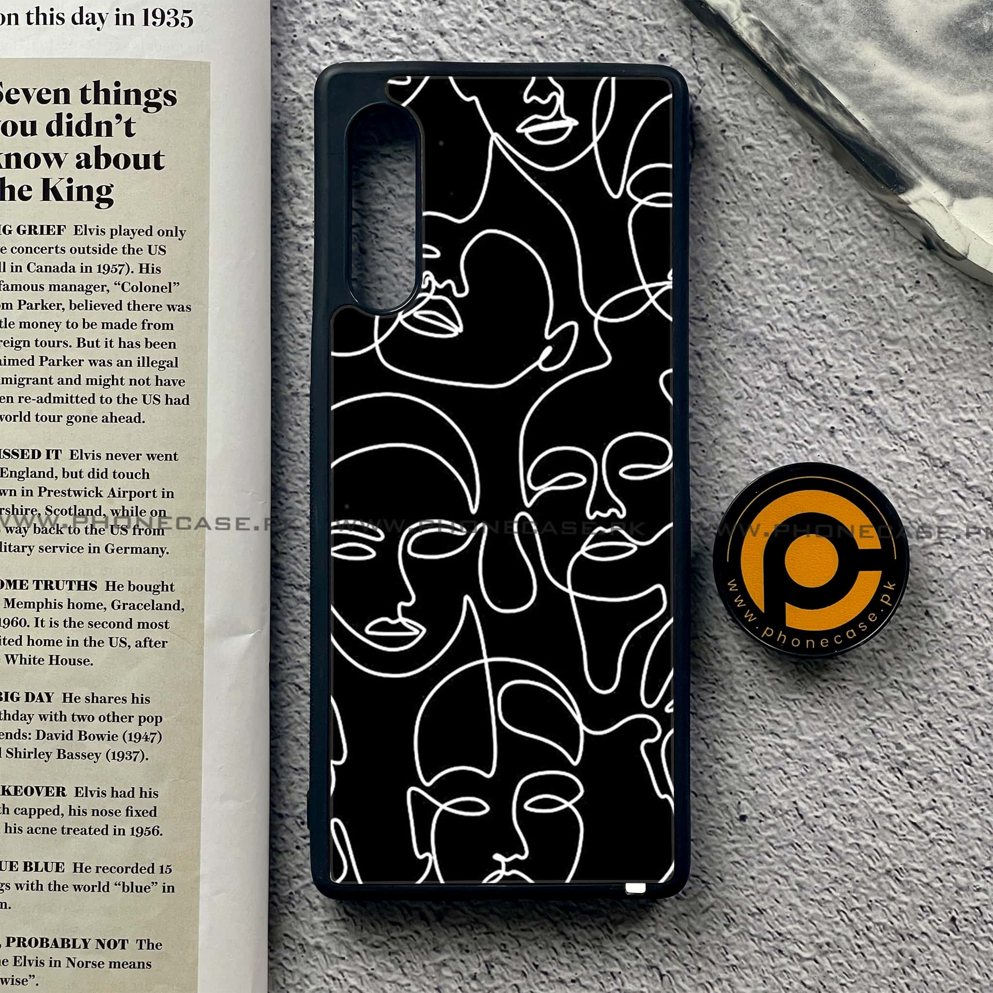 LG Velvet - Girls Line Art Series - Premium Printed Glass soft Bumper shock Proof Case