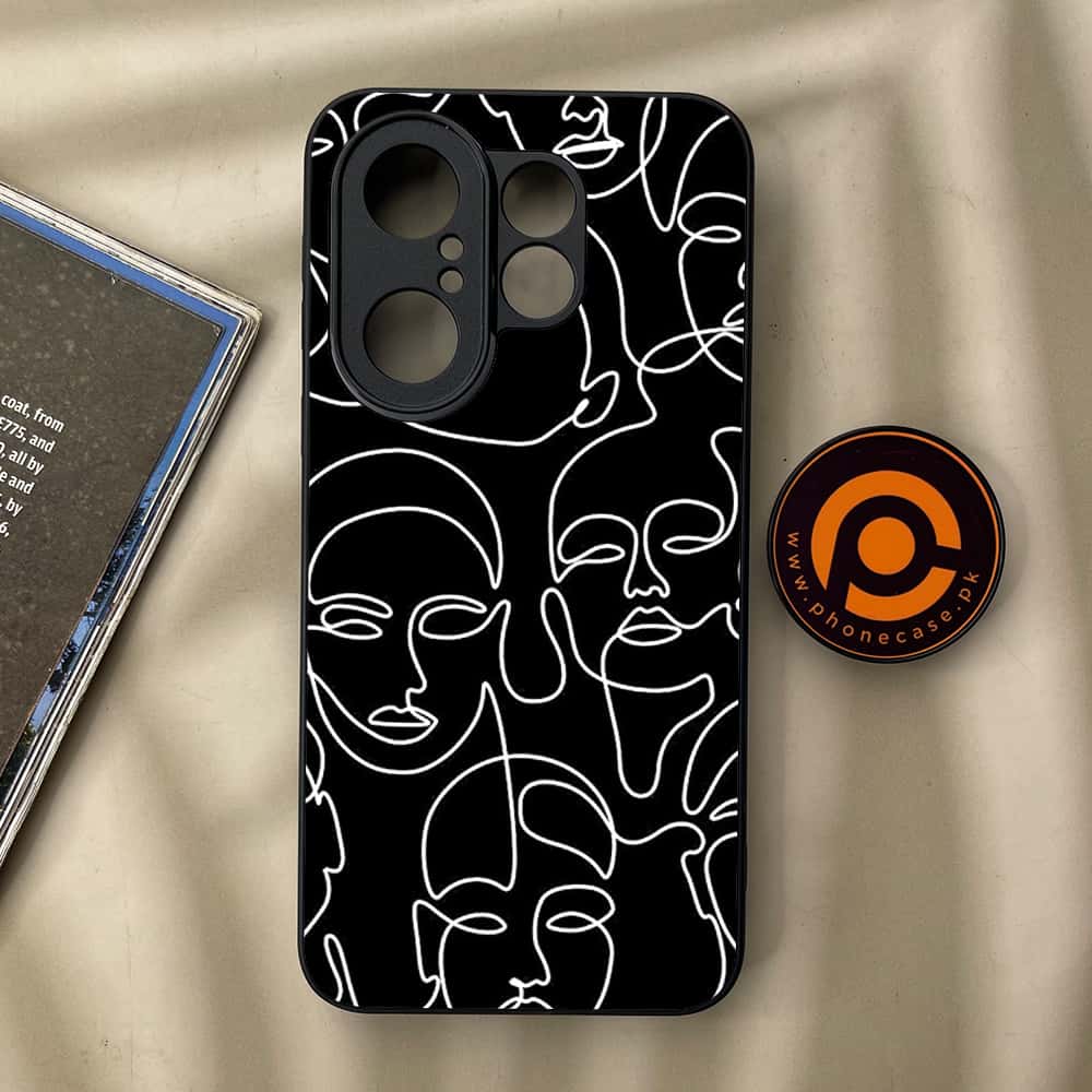 Vivo X200 FE - Girls Line Art Series - Premium Metal Printed soft Bumper Shock Proof Case