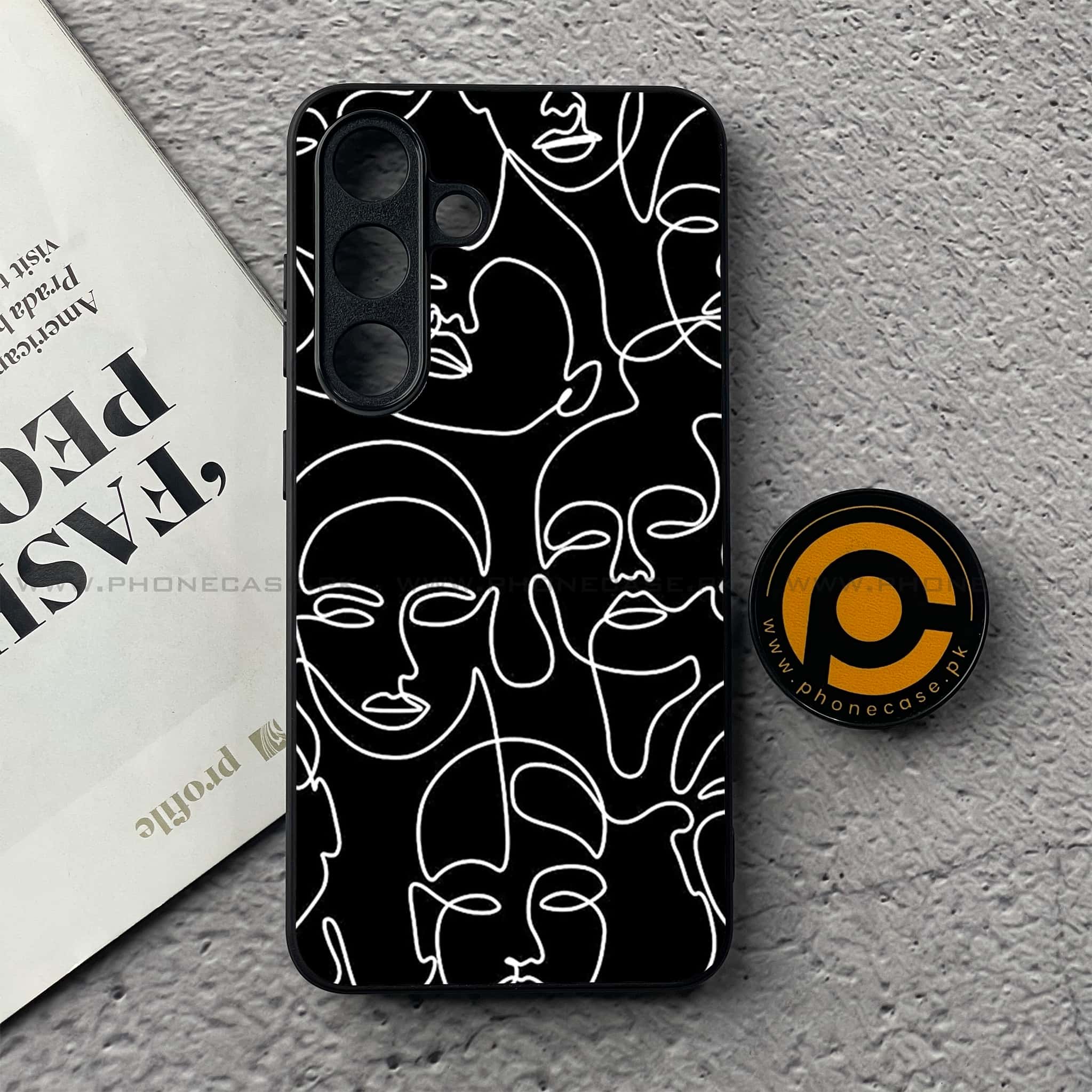 Samsung Galaxy S25 FE - Girls Line Art Series - Premium Metal Printed soft Bumper shock Proof Case