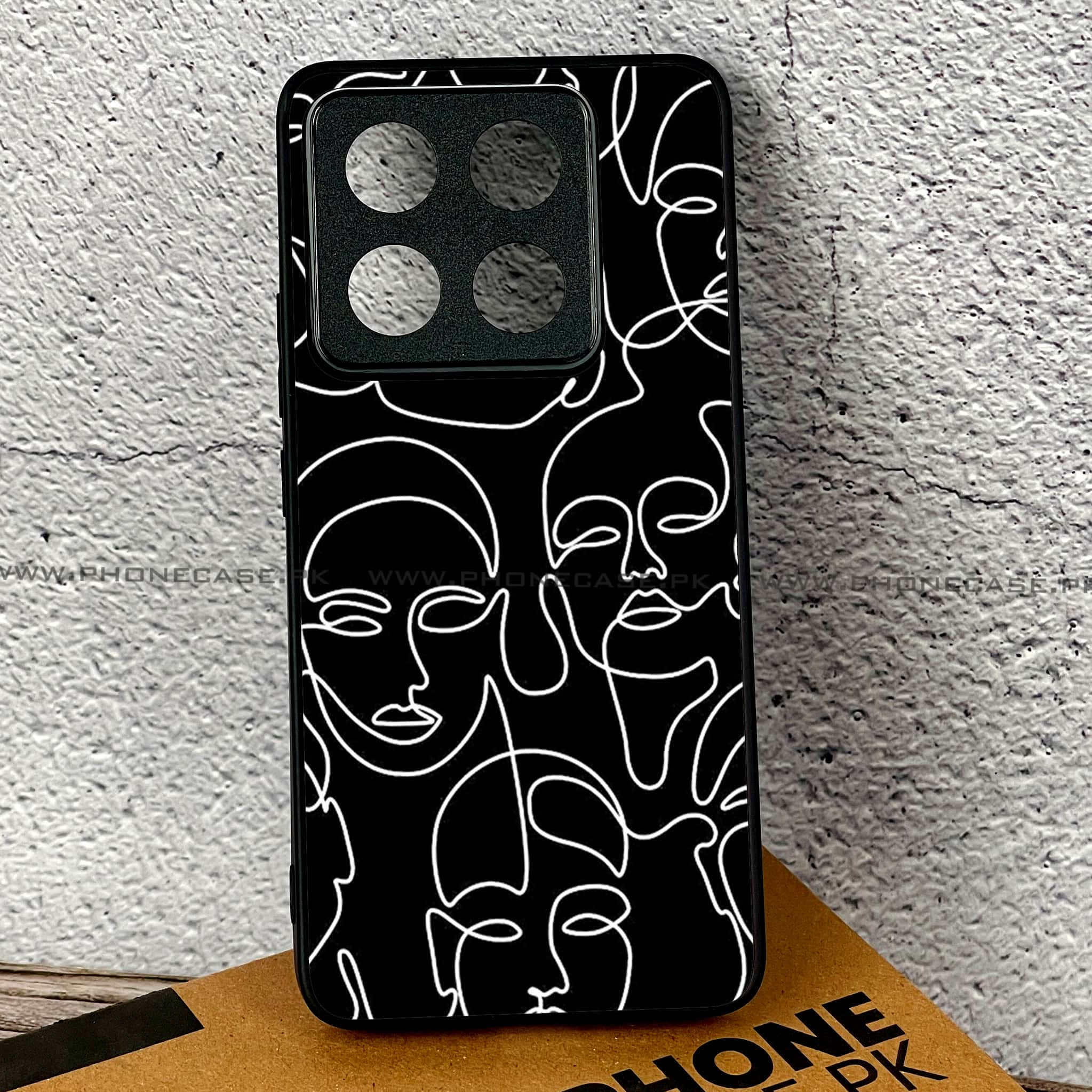 Xiaomi 14T - Girls Line Art Series - Premium Printed Glass soft Bumper shock Proof Case