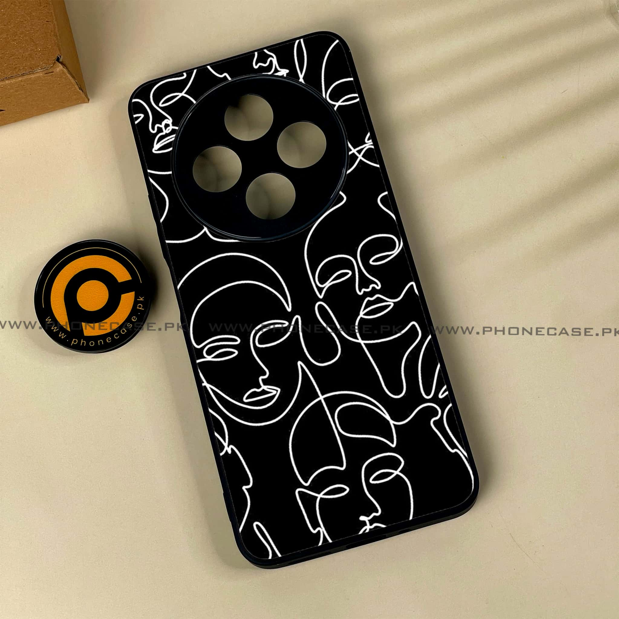 Xiaomi Redmi 14c - Girls Line Art Series - Premium Printed Glass soft Bumper shock Proof Case