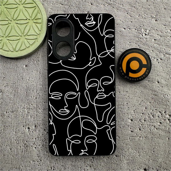 Xiaomi Poco X7 Pro 5G - Girls Line Art Series - Premium Metal Printed soft Bumper shock Proof Case