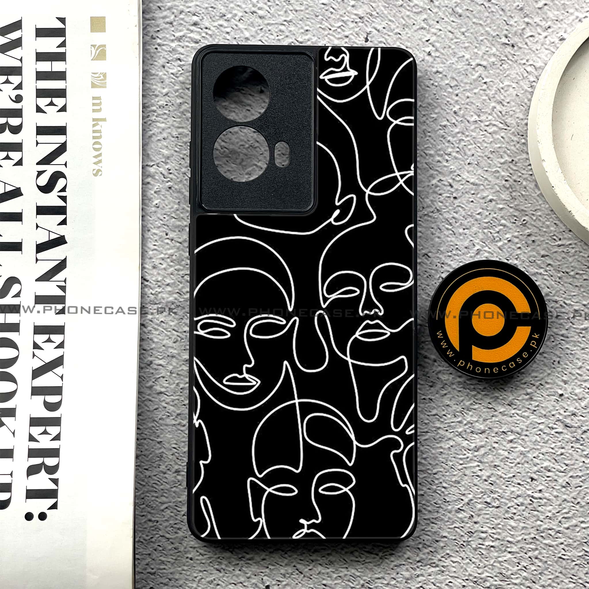 Moto G85 - Girls Line Art Series - Premium Printed Glass soft Bumper shock Proof Case