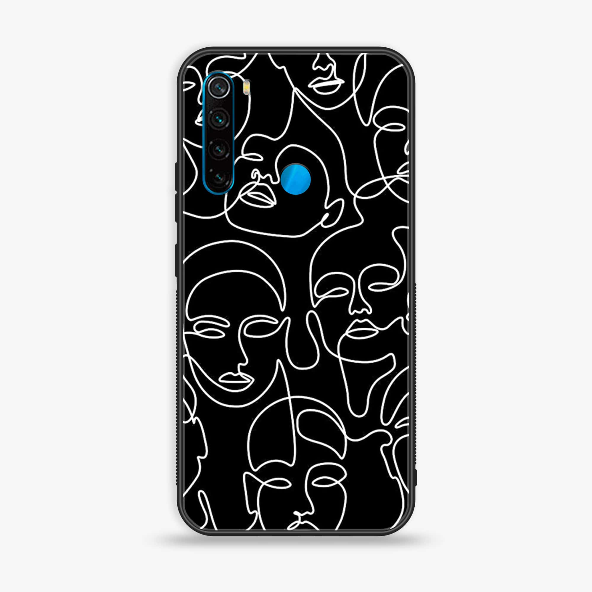 Redmi Note 8 - Girls Line Art Series - Premium Printed Glass soft Bumper shock Proof Case