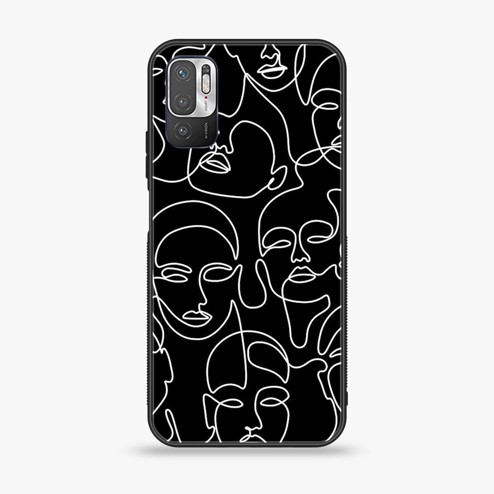 Xiaomi Redmi Note 10 5G - Girls Line Art Series - Premium Printed Glass soft Bumper shock Proof Case