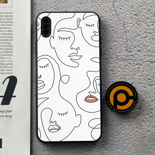 iPhone XS Max - Girls Line Art - Premium Metal Printed soft Bumper shock Proof Case