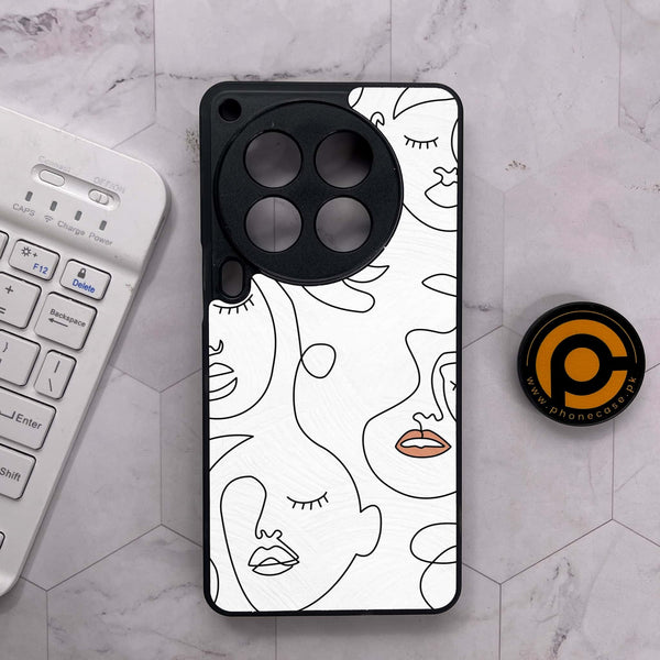 Tecno Camon 30 Premier - Girls Line Art Series - Premium Metal Printed soft Bumper shock Proof Case