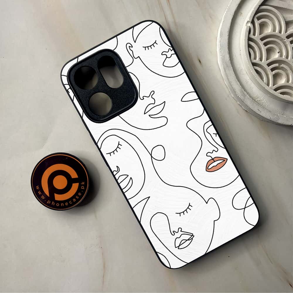 Oppo Reno 14F - Girls Line Art Series - Premium Metal Printed Soft Bumper Shockproof Case