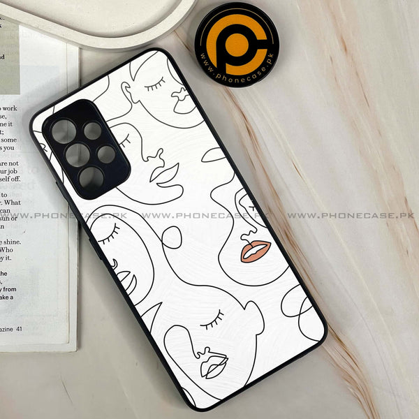 Samsung Galaxy A32 4G- Girls Line Art Series - Premium Printed Glass soft Bumper shock Proof Case