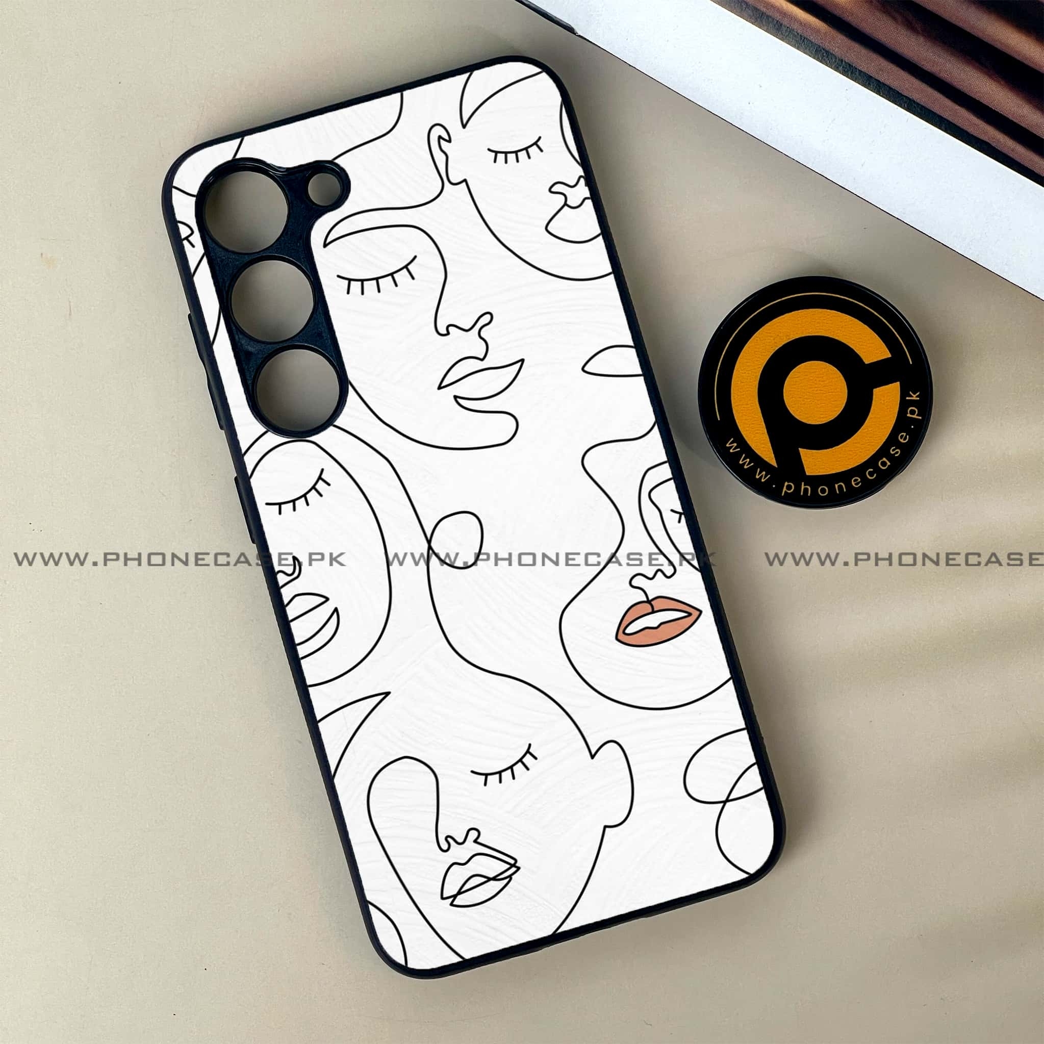 Samsung Galaxy S23 - Girls Line Art Series - Premium Printed Glass soft Bumper shock Proof Case