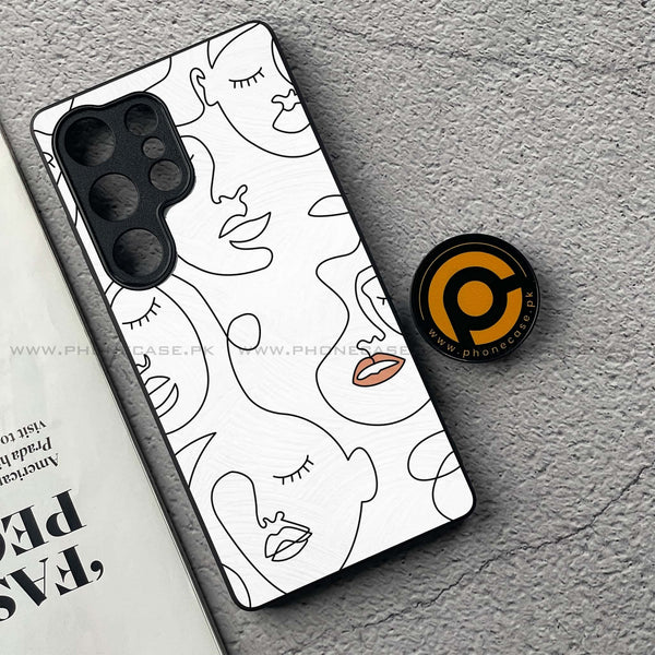 Girl Line Art Design 1 - Premium Metal Phone Case All Models