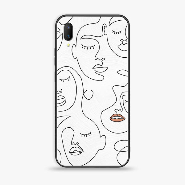 vivo V11 Pro - Girls Line Art Series - Premium Printed Glass soft Bumper shock Proof Case