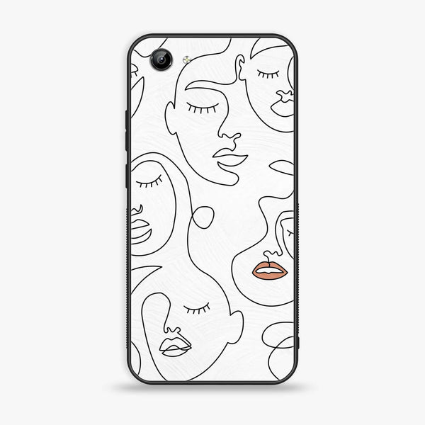 Vivo Y71 - Girls Line Art Series - Premium Printed Glass soft Bumper shock Proof Case