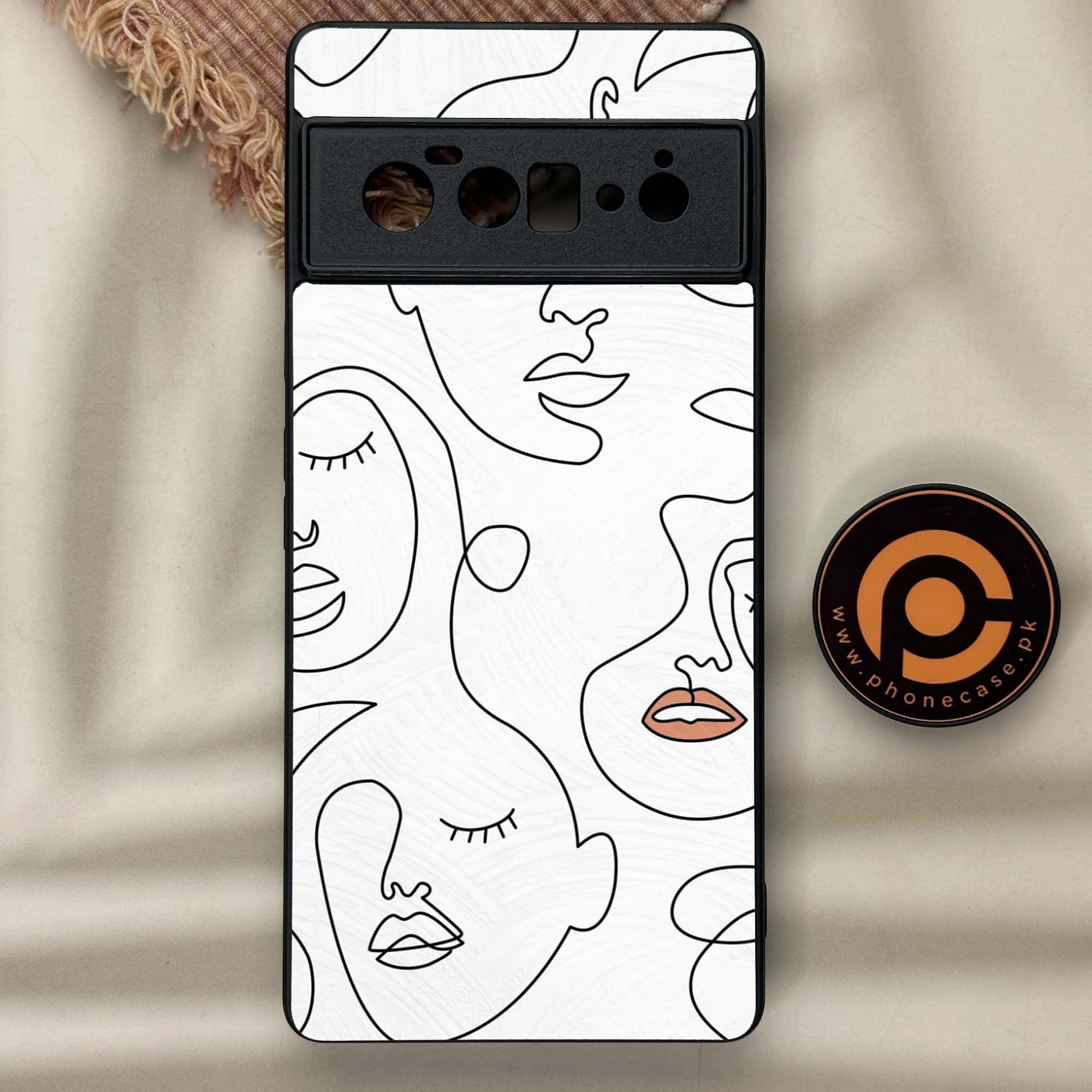 Google Pixel 6 Pro - Girls Line Art Series - Premium Metal Printed soft Bumper Shock Proof Case