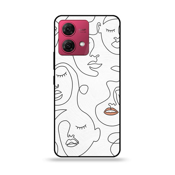 Motorola Moto G84 - Girls Line Art Series - Premium Printed Glass soft Bumper shock Proof Case