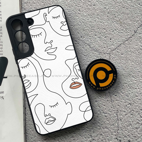 Samsung Galaxy S22 - Girls Line Art Series - Premium Metal Printed soft Bumper shock Proof Case