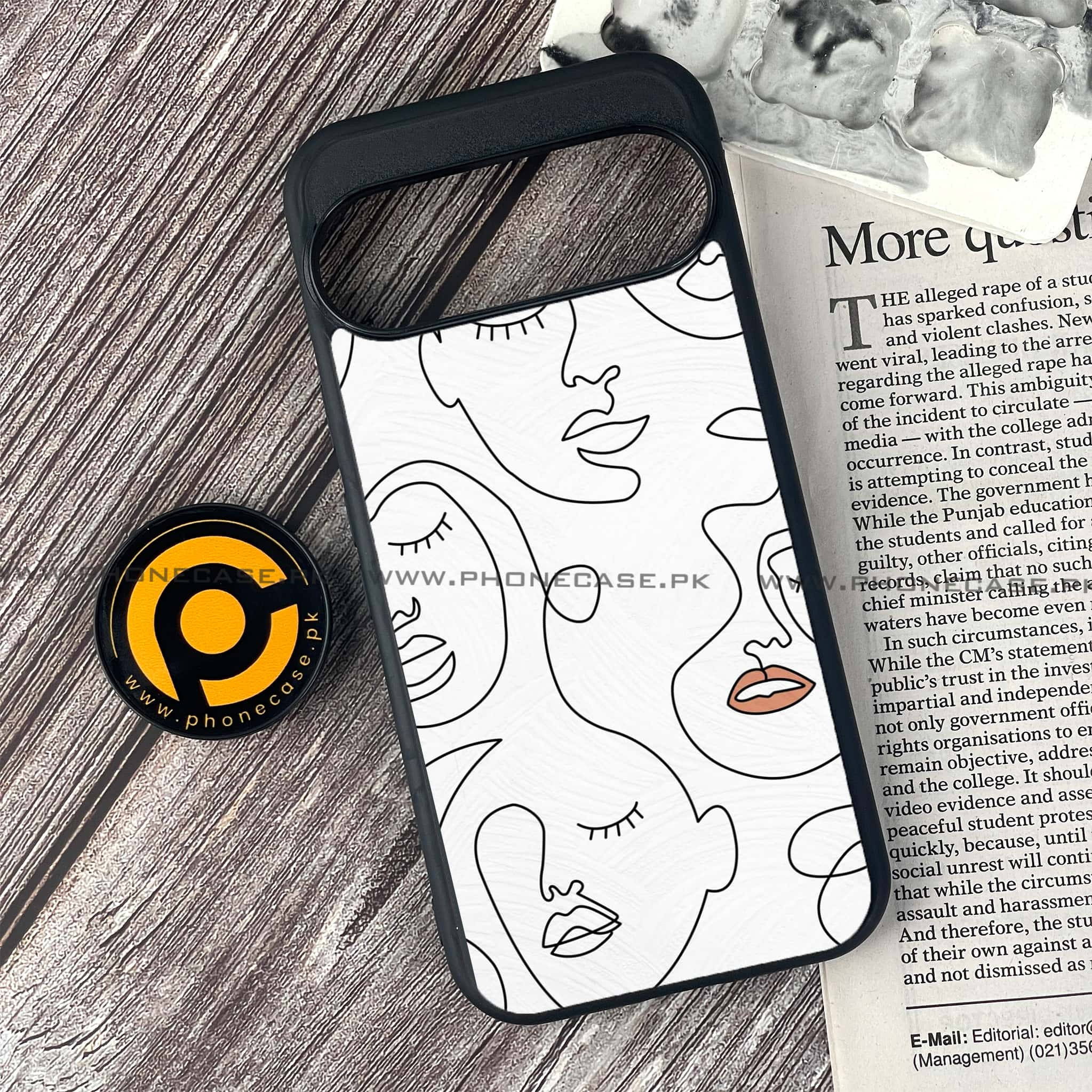 Google Pixel 9 - Girls Line Art Series - Premium Printed Glass soft Bumper shock Proof Case