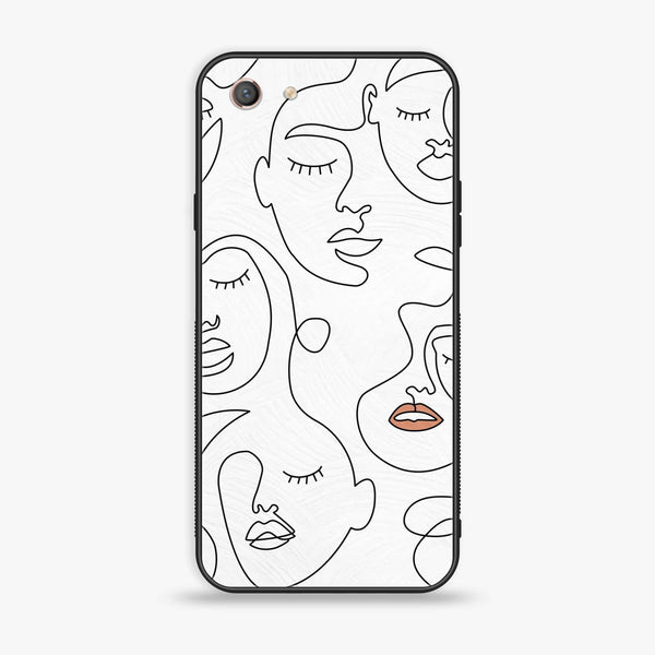 Oppo A71 (2018) - Girl Line Art Series - Premium Printed Glass soft Bumper shock Proof Case