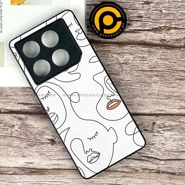 Infinix GT 20 Pro - Girls Line Art Series - Premium Printed Glass soft Bumper shock Proof Case