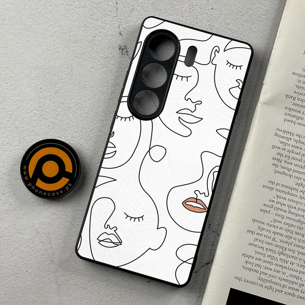 Tecno Camon 40 - Girls Line Art Series - Premium Metal Printed Soft Bumper Shockproof Case
