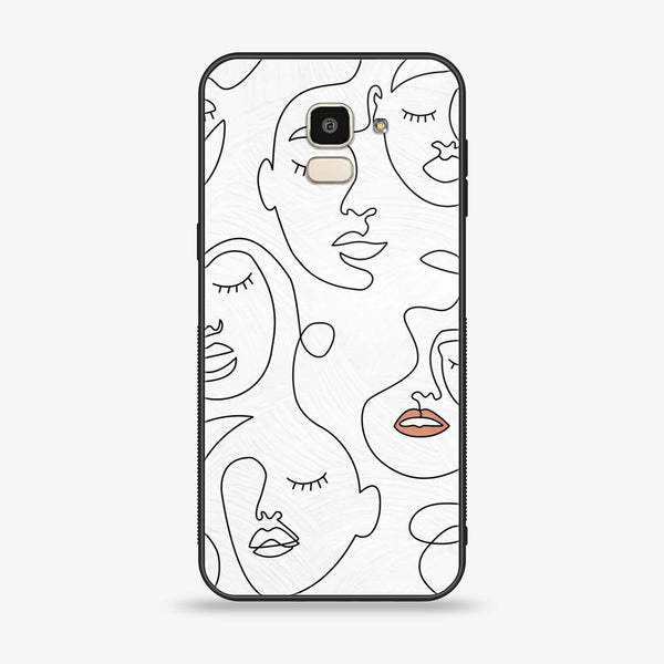 Samsung Galaxy J6 (2018) - Girls Line Art Series - Premium Printed Glass soft Bumper shock Proof Case