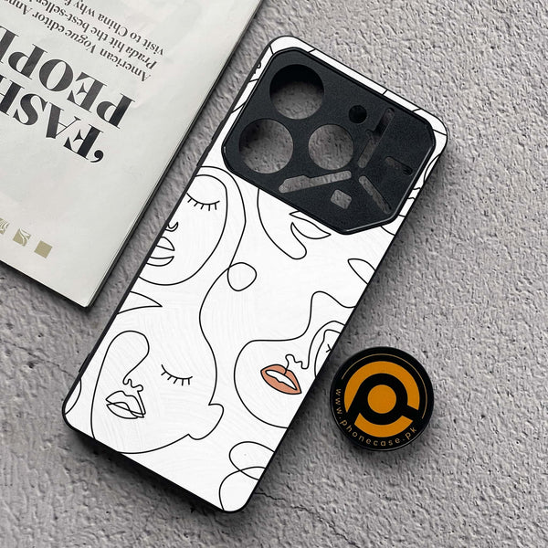Tecno Pova 6 Neo - Girls Line Art Series - Premium Metal  Printed soft Bumper shock Proof Case