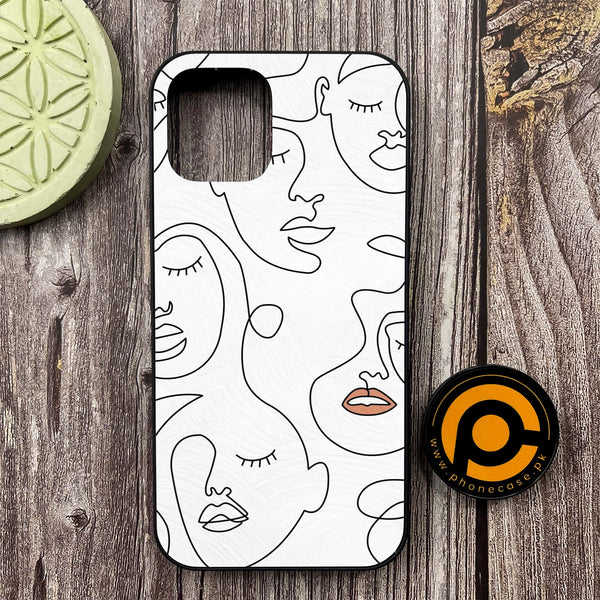 iPhone 12 - Girl Line Art Series - Premium Metal Printed soft Bumper shock Proof Case
