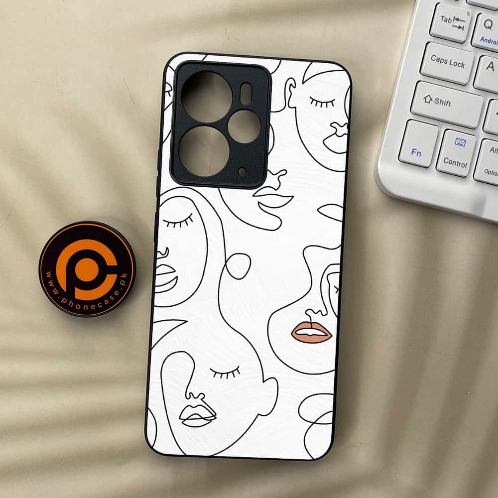 Realme 14T 5G - Girls Line Art Series - Premium Metal Printed soft Bumper Shock Proof Case
