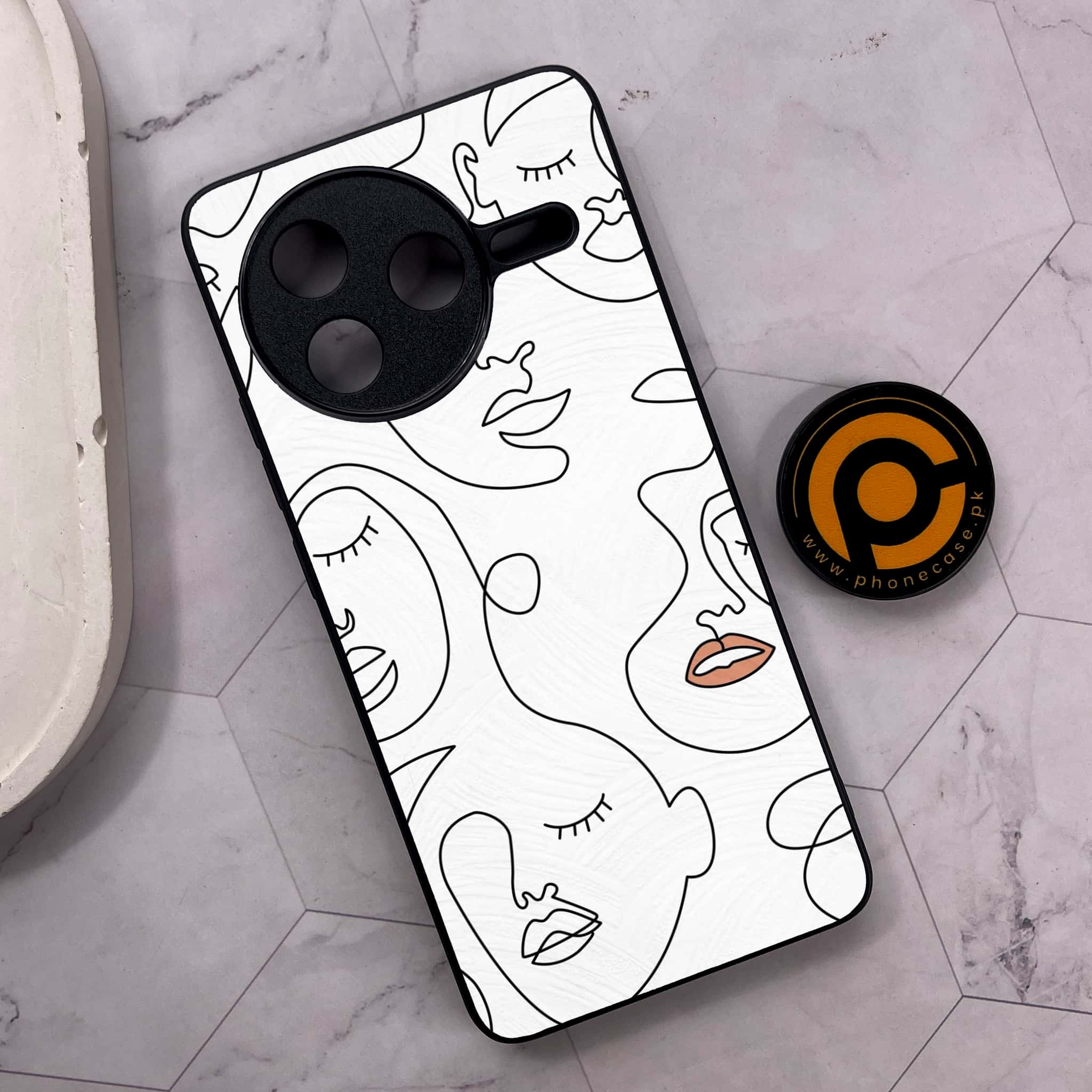 Xiaomi Poco F7 Pro 5G - Girls Line Art Series - Premium Metal Printed soft Bumper shock Proof Case