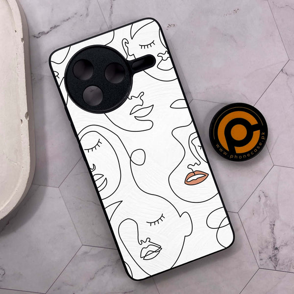 Xiaomi Poco F7 Pro 5G - Girls Line Art Series - Premium Metal Printed soft Bumper shock Proof Case